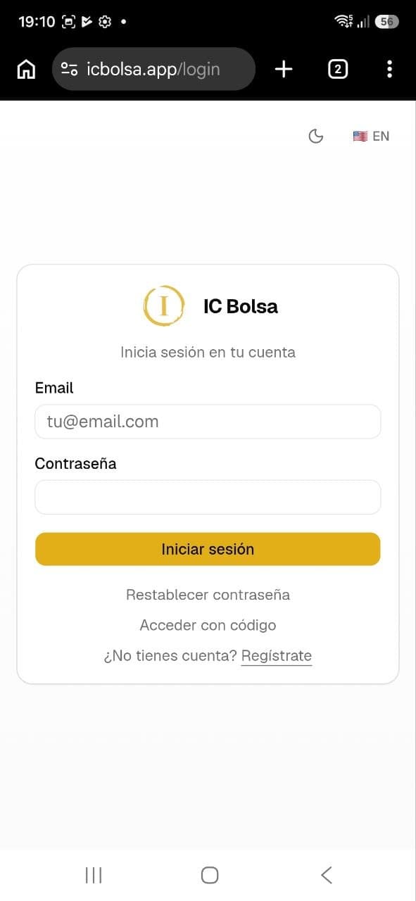 Cuando se abra IC Bolsa, pulsa los tres puntos de arriba a la derecha.