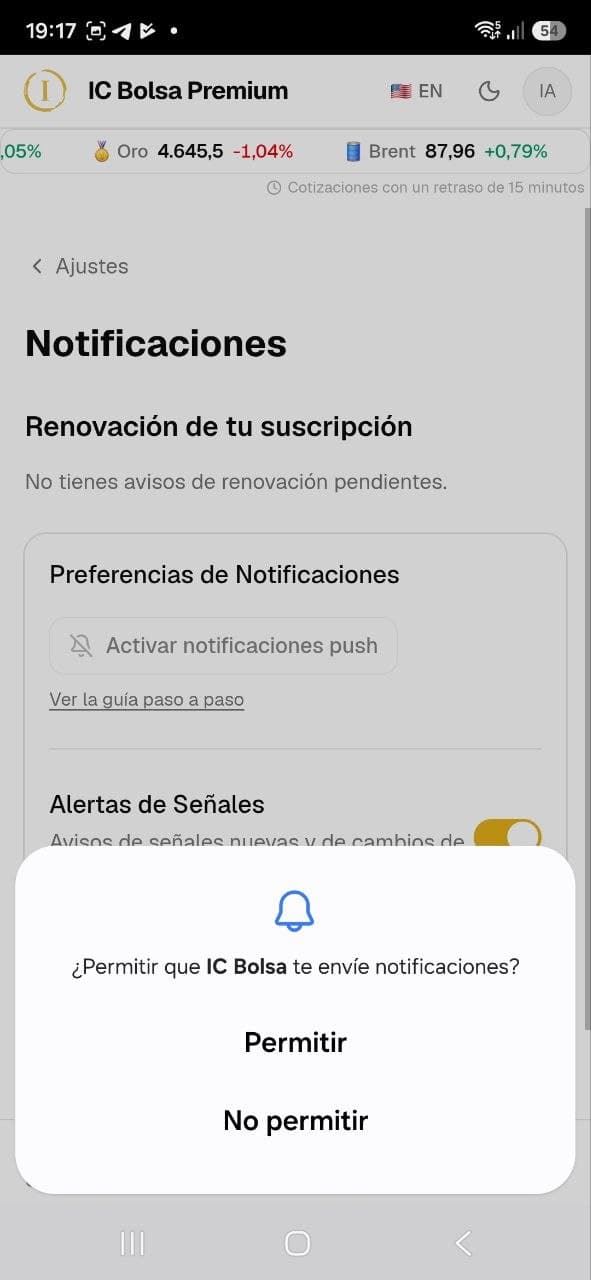 Cuando Android pregunte, pulsa «Permitir».