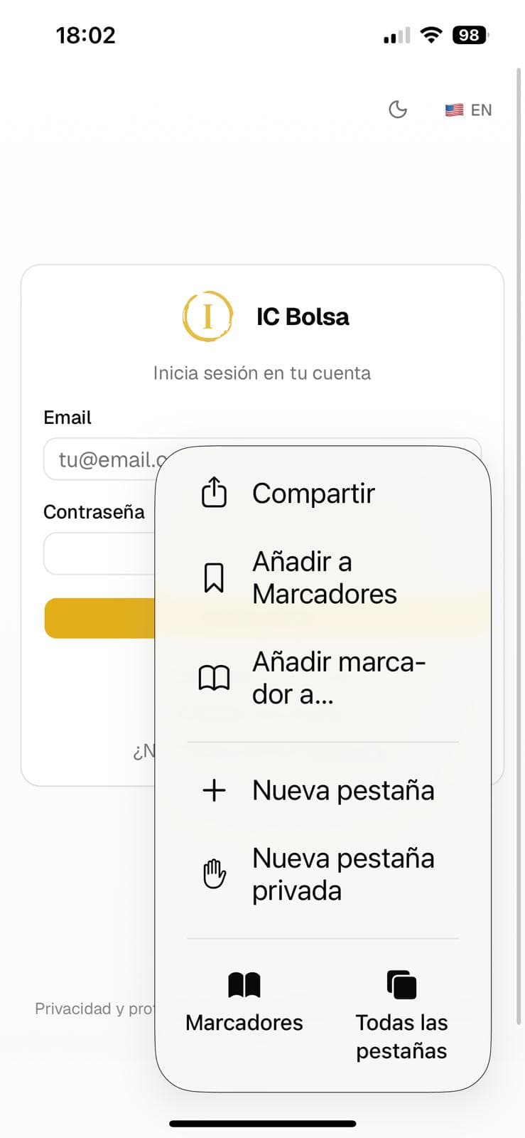 Pulsa «Compartir».