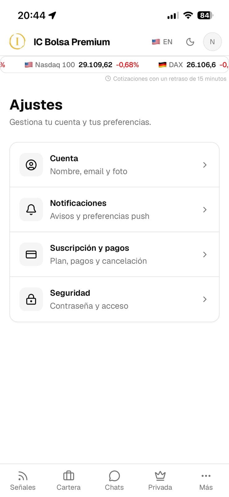 Pulsa «Notificaciones».