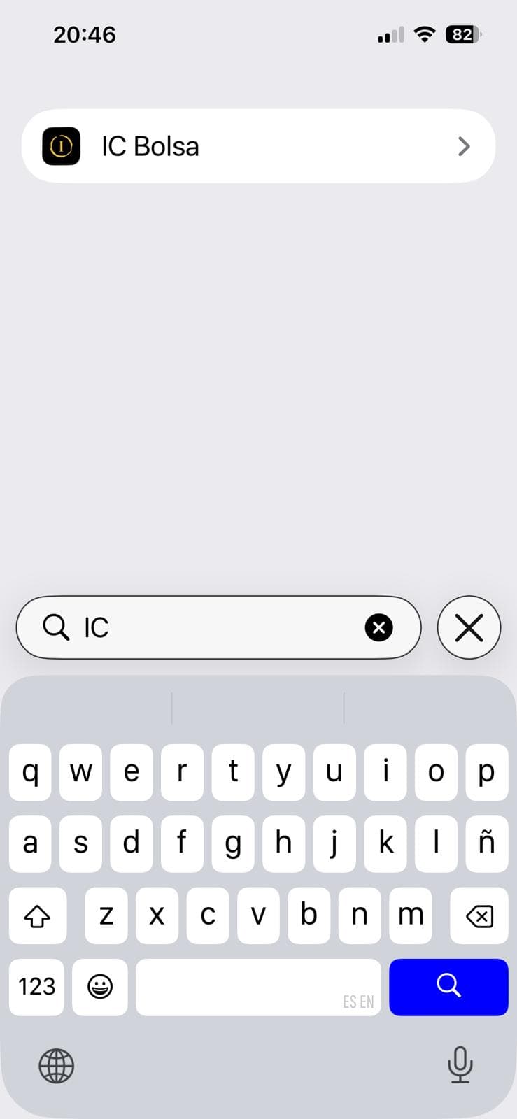 Busca «IC» y pulsa «IC Bolsa».